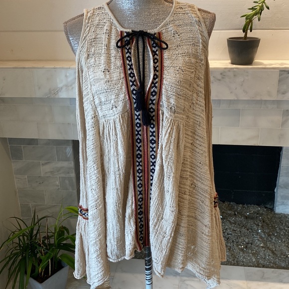 Free People For The Love Of Flowers Cold Shoulder Mini Dress Size Small - Picture 5 of 11